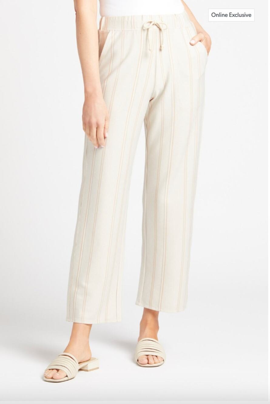 SPLENDID NWT Evereve Hazel Rib Straight Leg Drawstring Relaxed Pant // S
